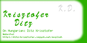 krisztofer ditz business card